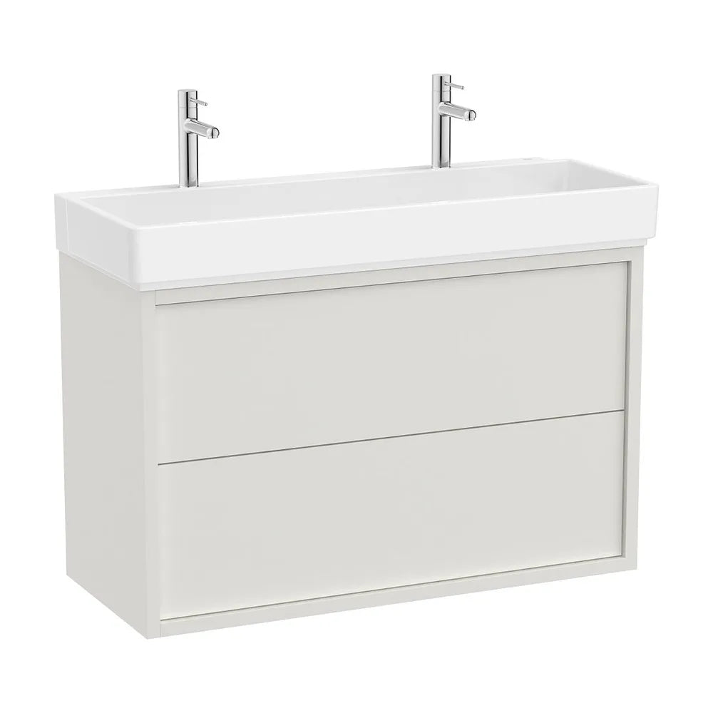 Mueble base suspendido con dos cajones lavabo porcelana 100x43x60 cm Roca - Vista 2