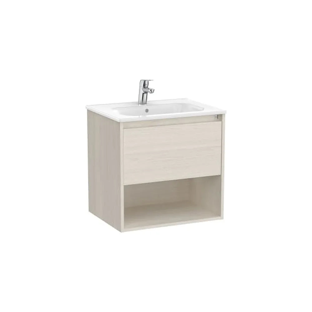 Mueble Base Suspendido con Cajón Estante Abierto y Lavabo 60x46x58cm Roca - Vista 1