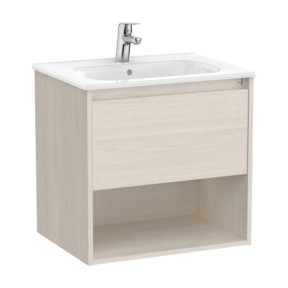 Mueble Base Suspendido con Cajón Estante Abierto y Lavabo 60x46x58cm Roca - Vista 2