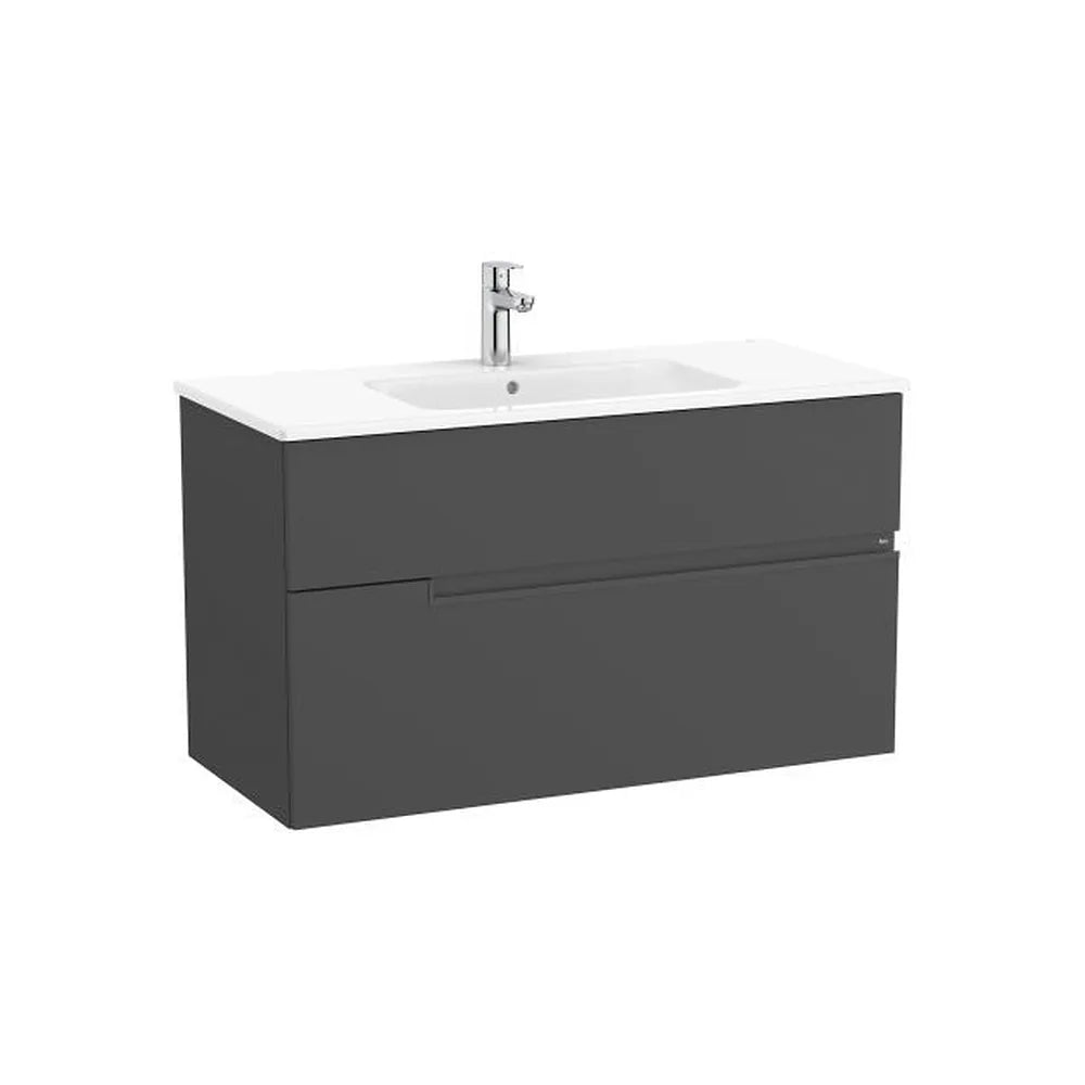 Mueble base suspendido dos cajones lavabo porcelana 1005x46x58 cm Roca - Vista 1