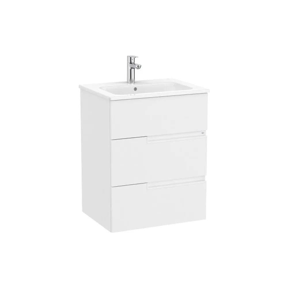 Mueble Base Suspendido con Tres Cajones y Lavabo Porcelana 60x46x76cm Colección Victoria Roca - Vista 1