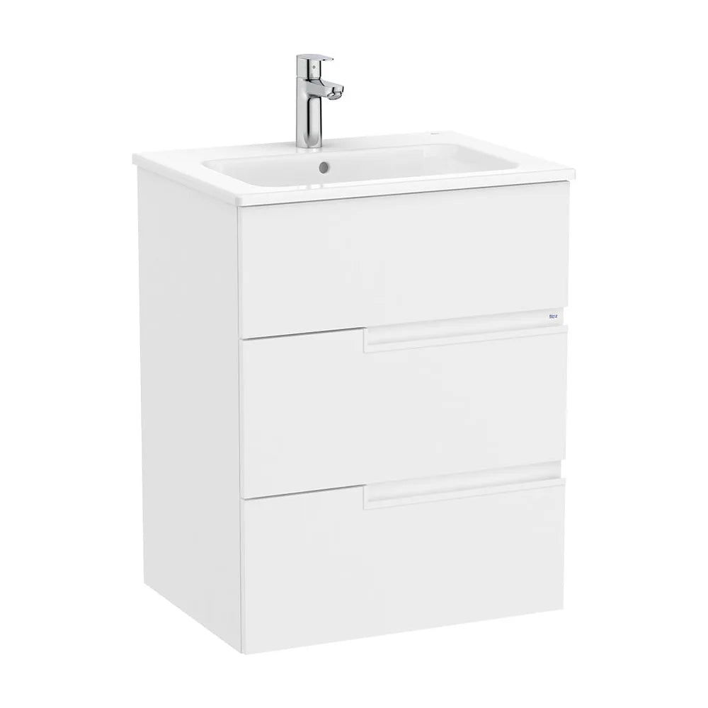 Mueble Base Suspendido con Tres Cajones y Lavabo Porcelana 60x46x76cm Colección Victoria Roca - Vista 2