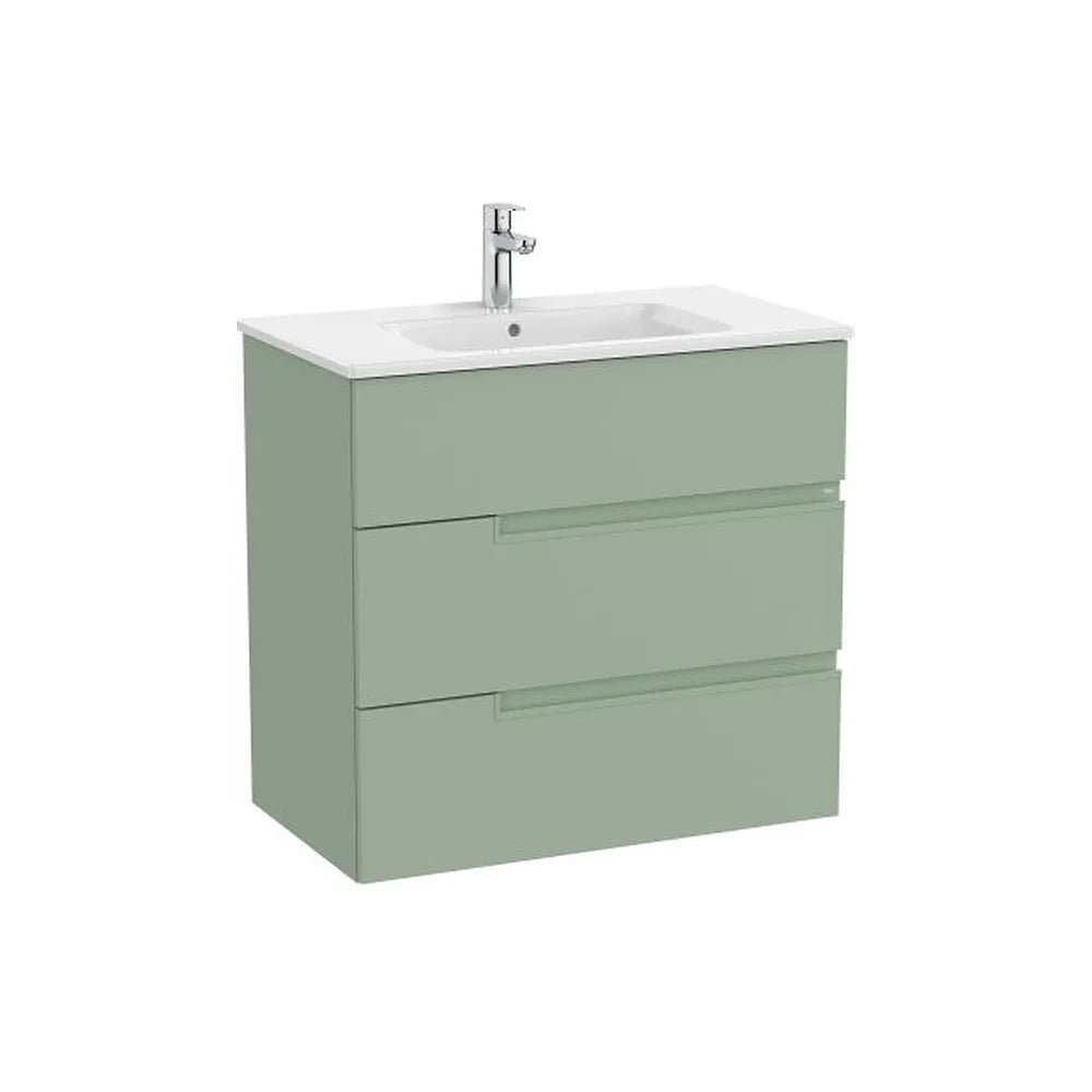 Mueble Base Suspendido con Lavabo Porcelana Tres Cajones 80x46x75cm Colección Victoria Roca - Vista 1
