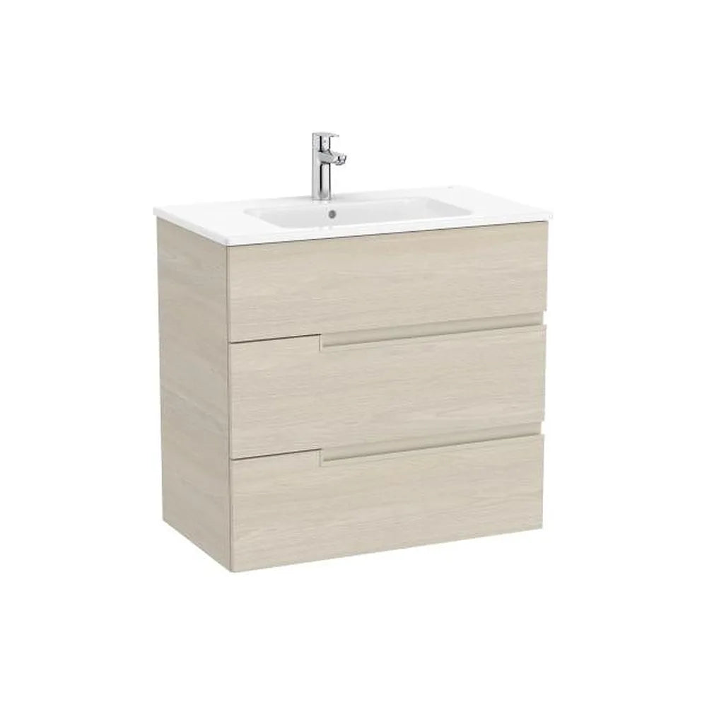 Mueble Base Suspendido con Tres Cajones y Lavabo Porcelana 80x46x75cm Colección Victoria Roca - Vista 1