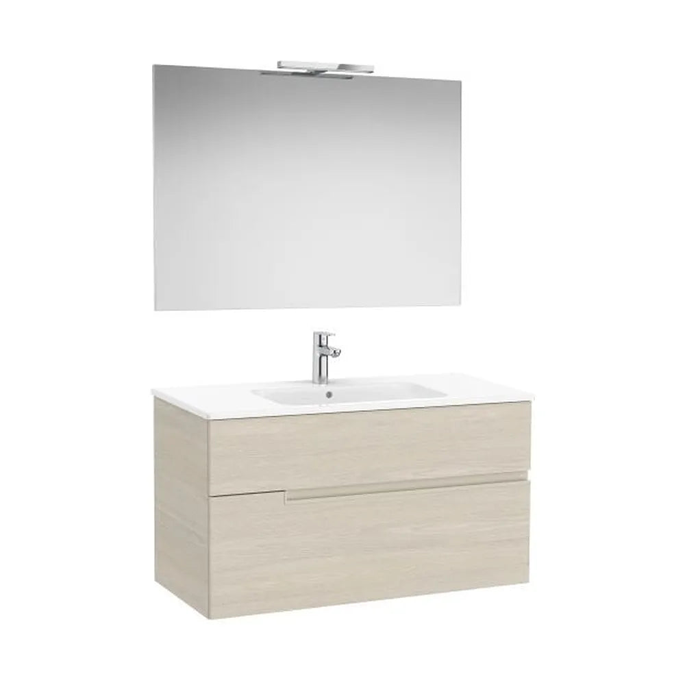 Mueble Base 2 Cajones Lavabo Espejo Aplique Led Starlight 1005x460x583mm Roca - Vista 1