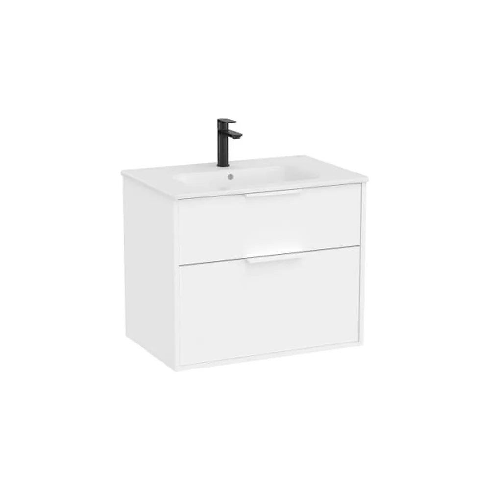 Mueble base compacto suspendido con dos cajones y lavabo porcelana blanco 70x46x58 cm Roca - Vista 1