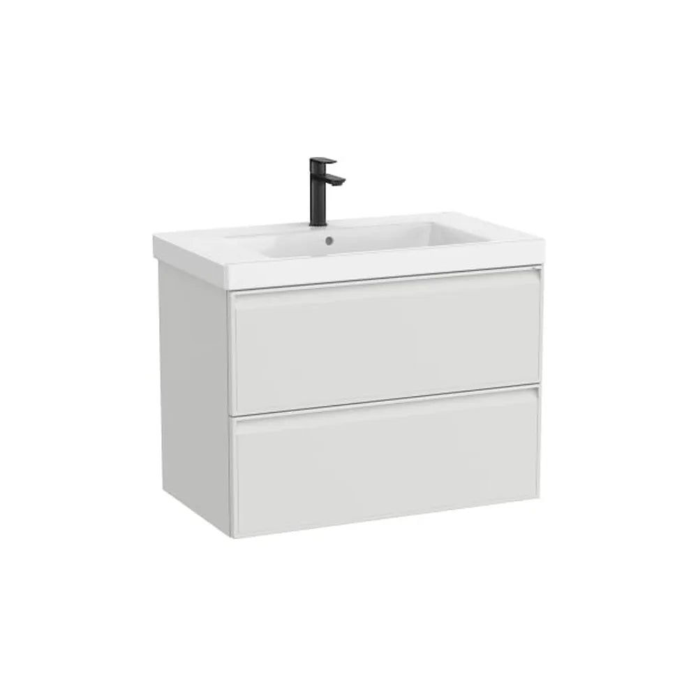 Mueble base suspendido con lavabo cuadrado Fineceramic 80x46x62 cm Roca - Vista 1