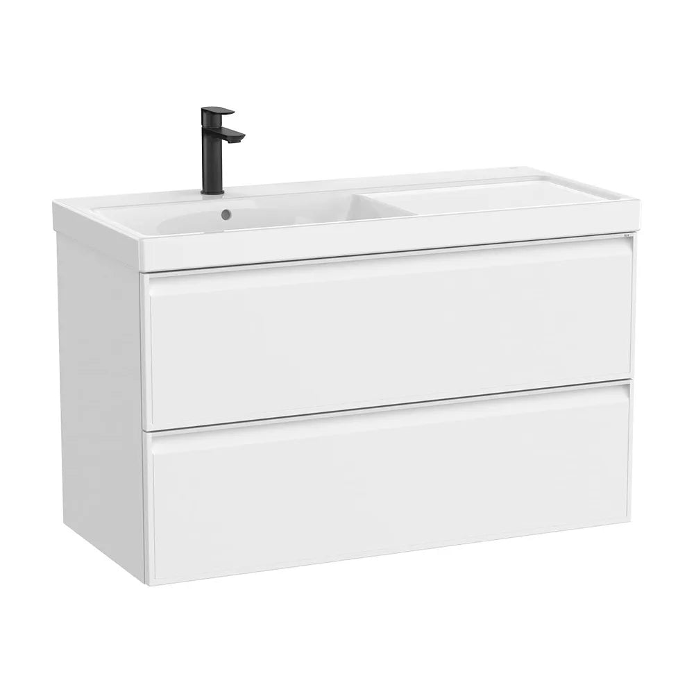 Mueble base suspendido con lavabo Fineceramic a la izquierda 100x46x62 cm Roca - Vista 2