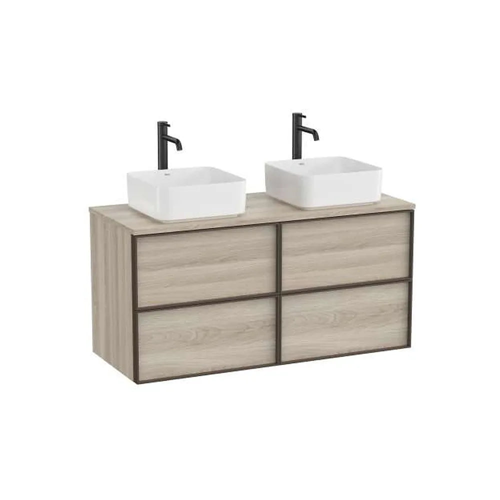 Mueble base suspendido 1176x48x56 cm cuatro cajones para lavabo sobre encimera Roca - Vista 1