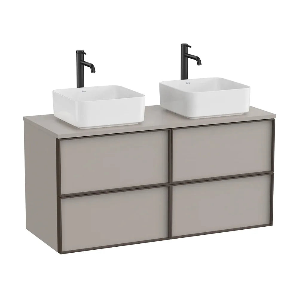 Mueble base suspendido cuatro cajones para lavabo sobre encimera 117 6x48 6x56 5 cm Roca - Vista 2