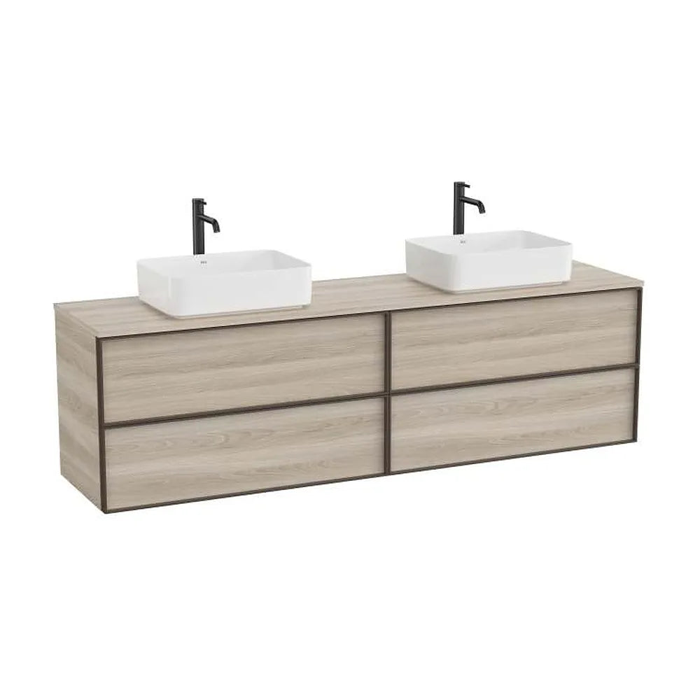 Mueble base suspendido cuatro cajones para lavabo sobre encimera 1976x48x56 cm Roca - Vista 1