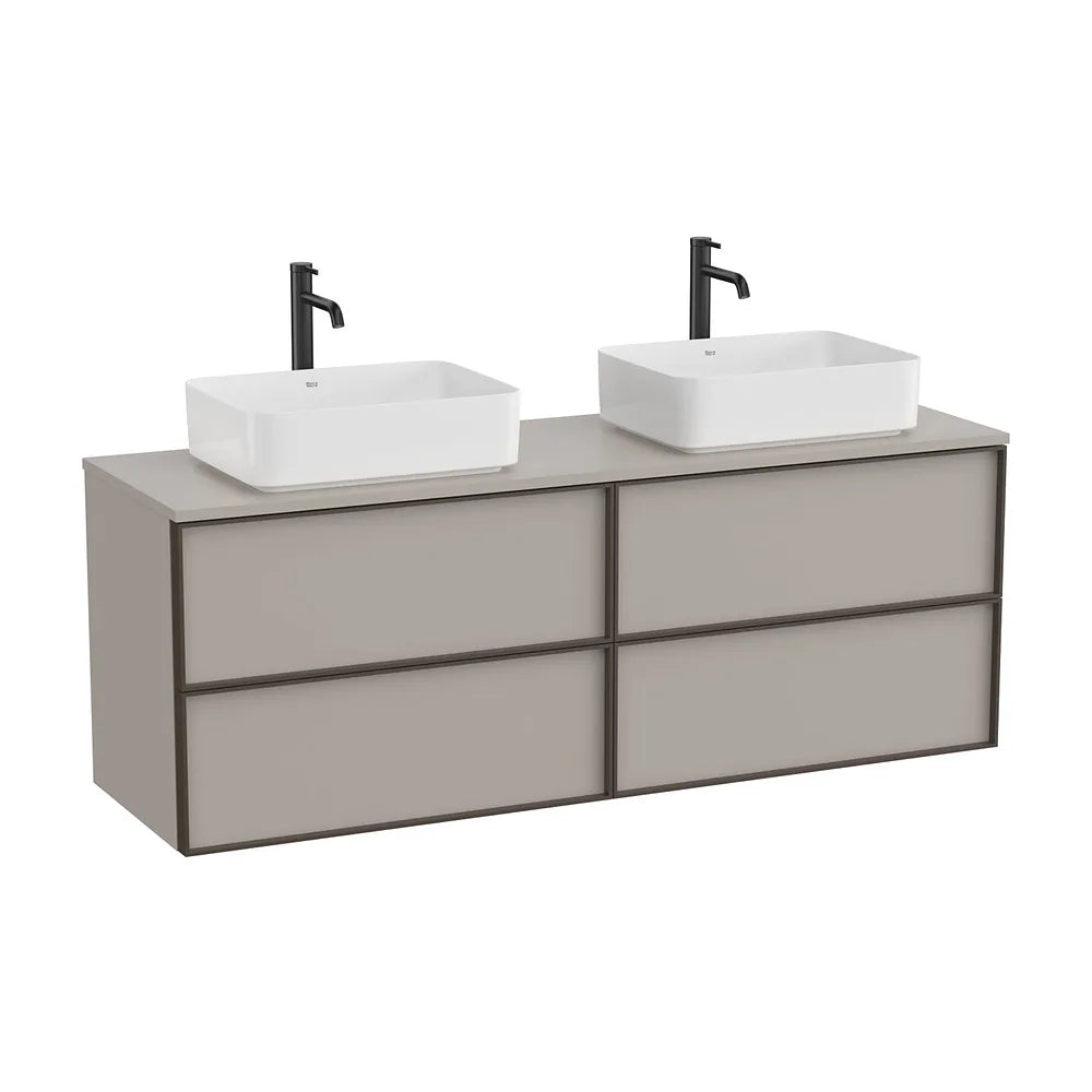 Mueble base suspendido cuatro cajones lavabo sobre encimera 1576x486x565 mm Roca - Vista 2