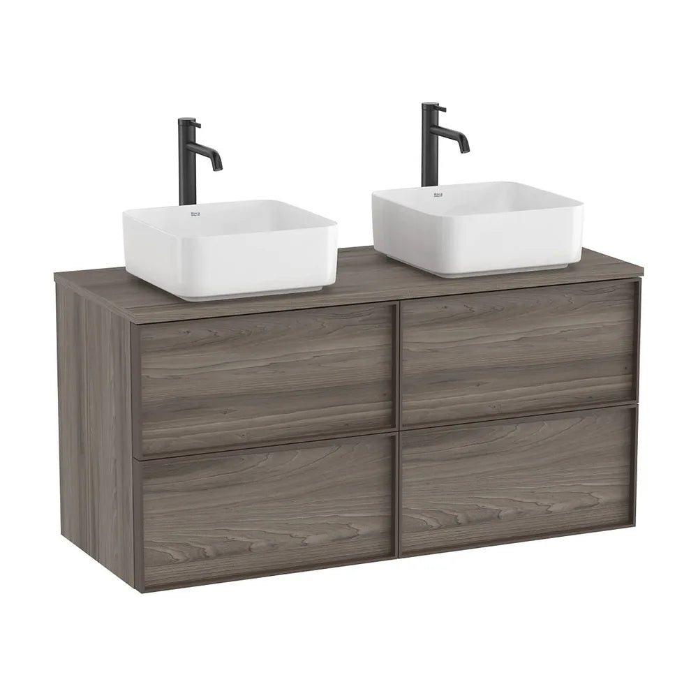 Mueble base suspendido 1176x486x565 mm cuatro cajones para lavabo sobre encimera Roca - Vista 2