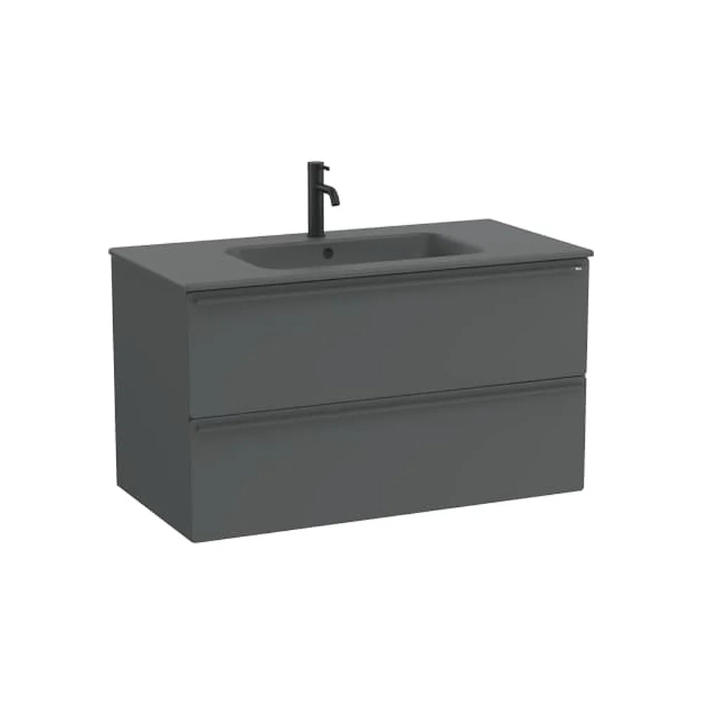 Mueble base suspendido con dos cajones y lavabo porcelana 101x51x56 cm Roca - Vista 1