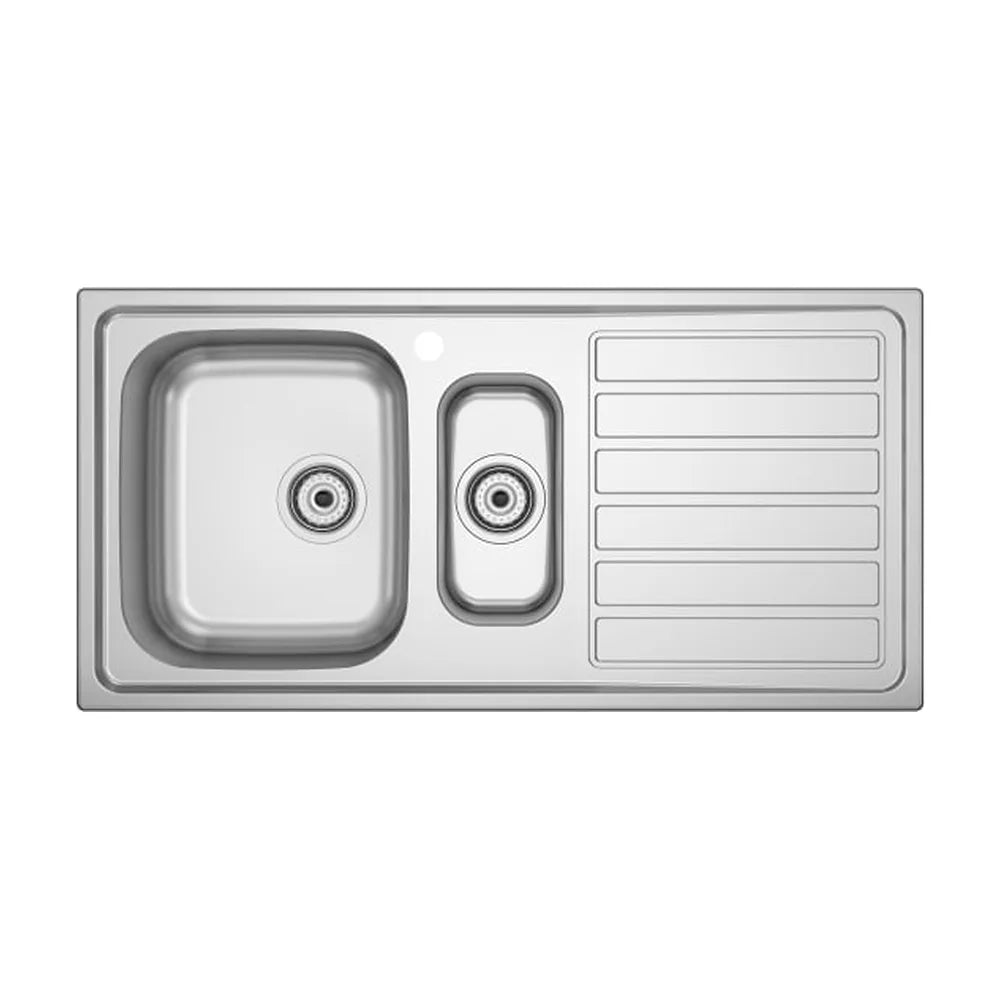 Fregadero de Acero Inoxidable 2 Cubetas con Escurridor Derecho 5 Cm 40x34x17 cm Roca - Vista 1