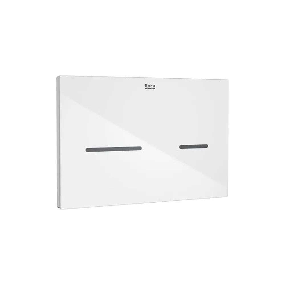 Placa accionamiento electrónica doble descarga Touchless 25x16 cm cristal blanco Roca - Vista 1