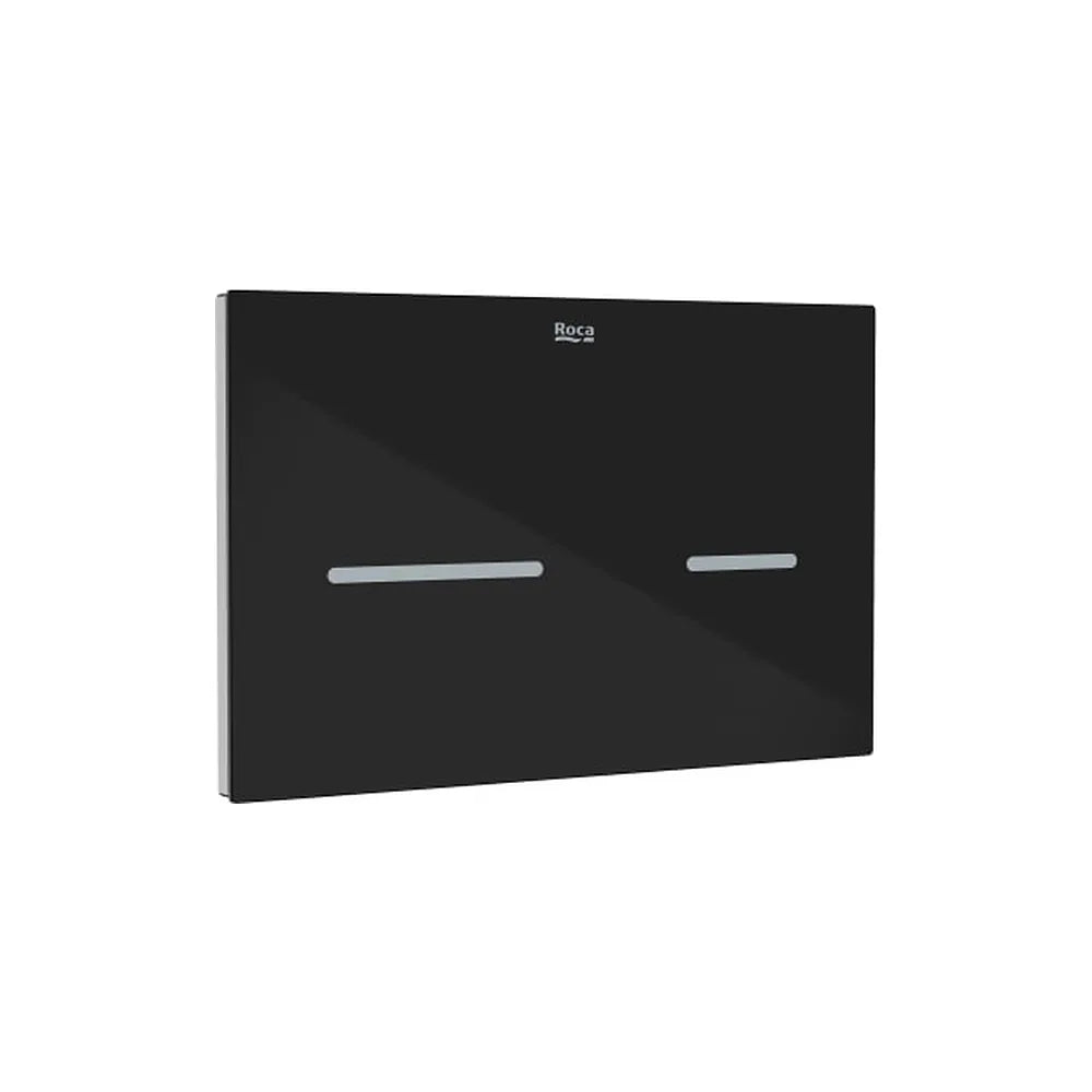 Placa accionamiento electrónica doble descarga Touchless cristal negro 25x16 cm Roca - Vista 1