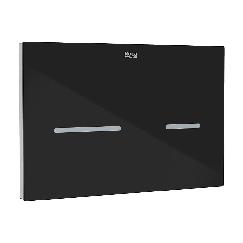 Placa accionamiento electrónica doble descarga Touchless cristal negro 25x16 cm Roca - Vista 2