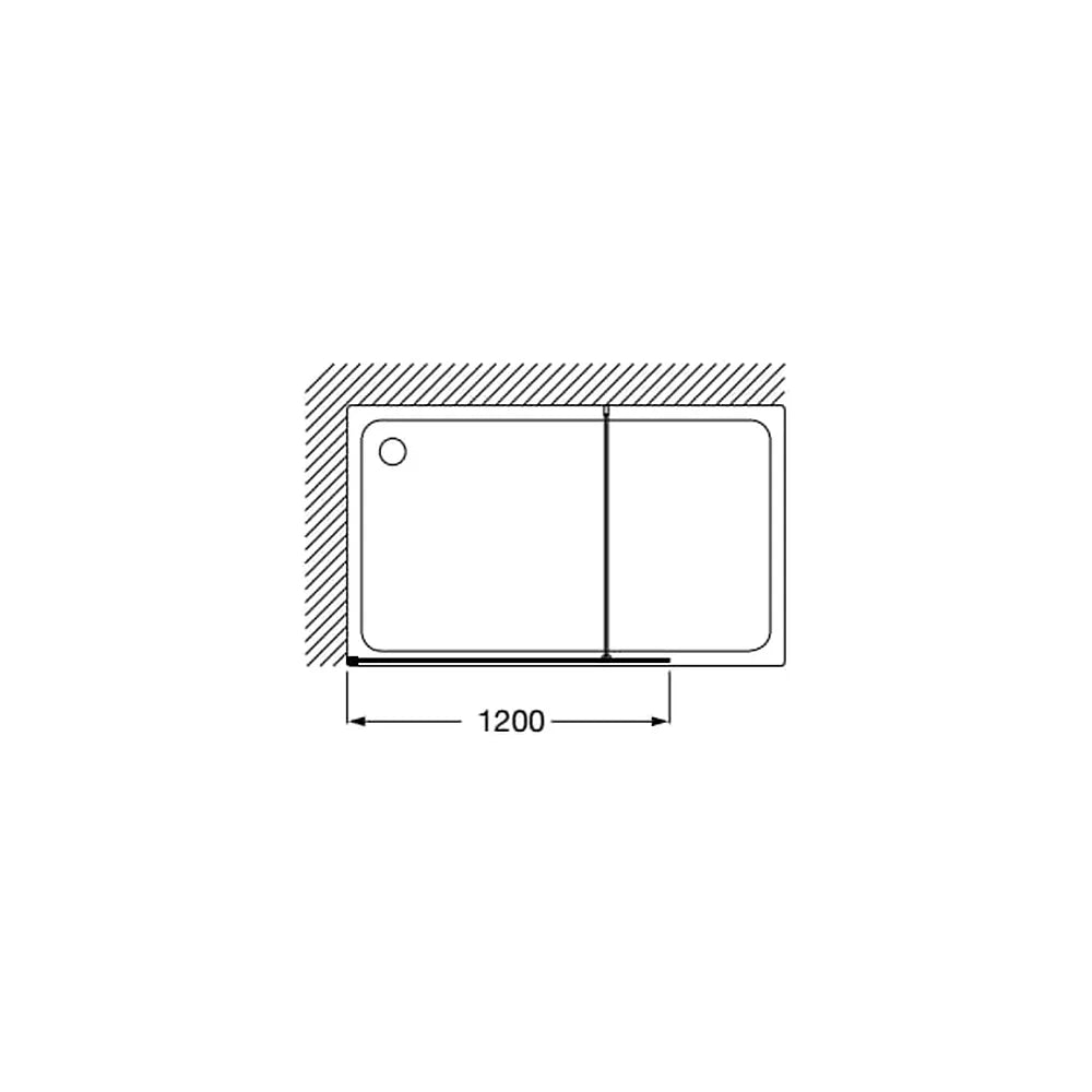 Hoja fija para ducha cristal transparente perfil negro mate 120x200 cm Roca - Vista 3