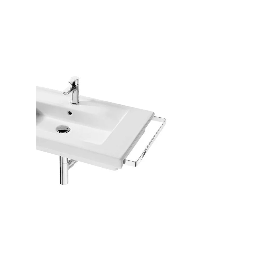 Lavabo con un conjunto de fijaciones de 80 cm fabricado en porcelana de color blanco Prisma Roca - Vista 2