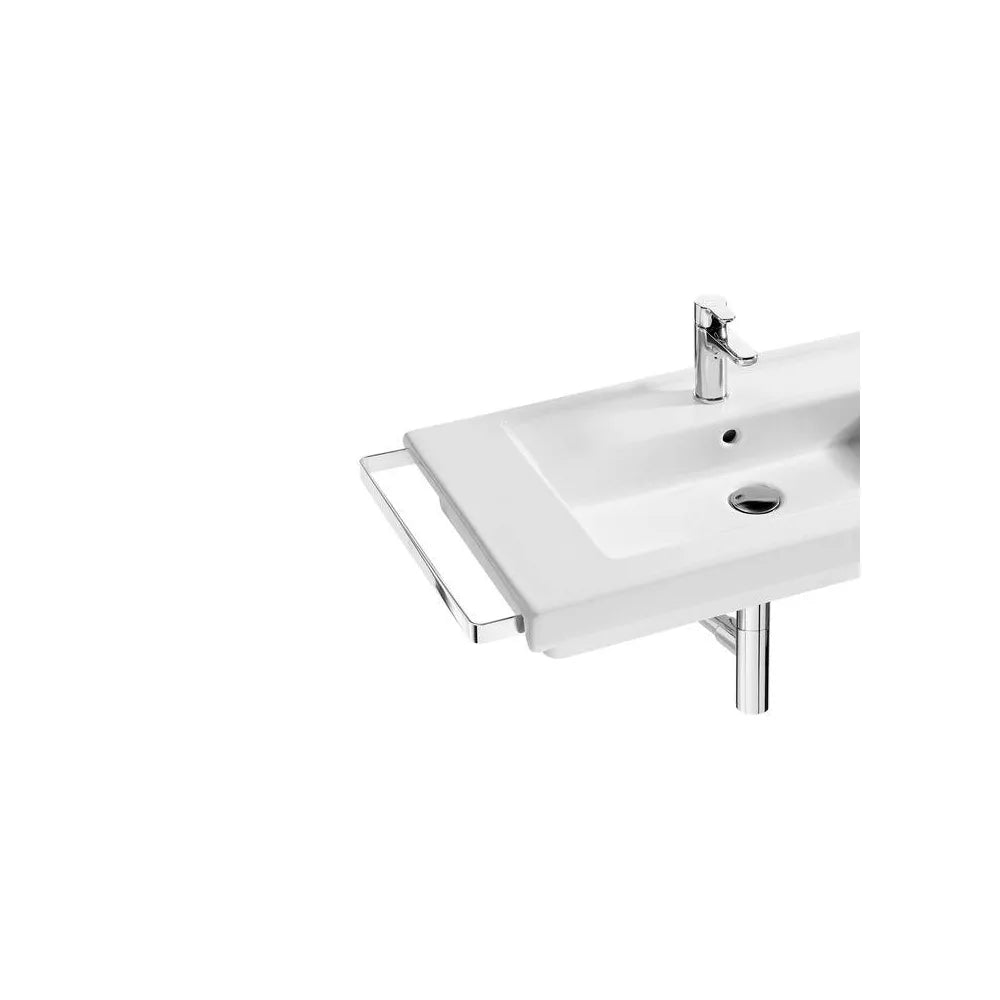 Lavabo con un conjunto de fijaciones de 80 cm fabricado en porcelana de color blanco Prisma Roca - Vista 3