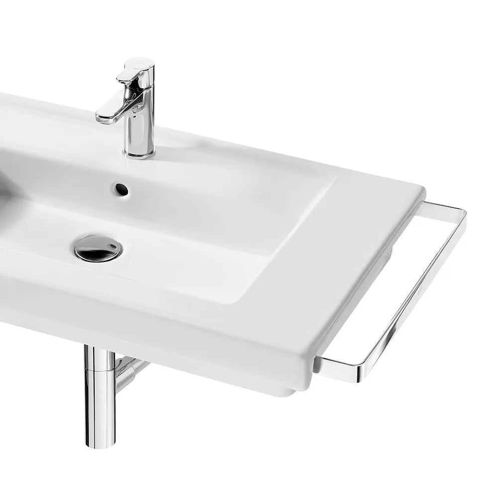 Lavabo con Conjunto de Fijaciones Prisma 60 cm Blanco Roca - Vista 2