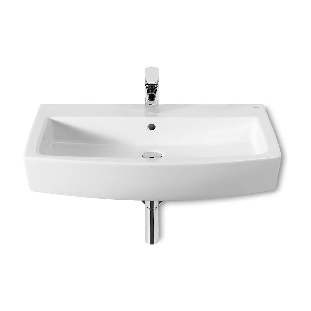 Lavabo con juego de fijación de 65 cm fabricado en porcelana de color blanco Hall Roca - Vista 1