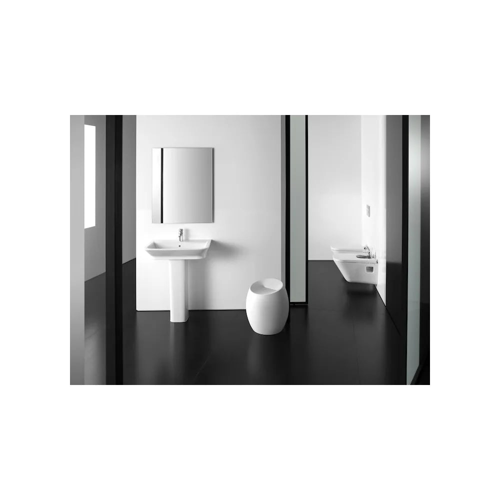 Lavabo con pedestal de 65 cm fabricado en porcelana de color blanco The Gap Roca - Vista 3