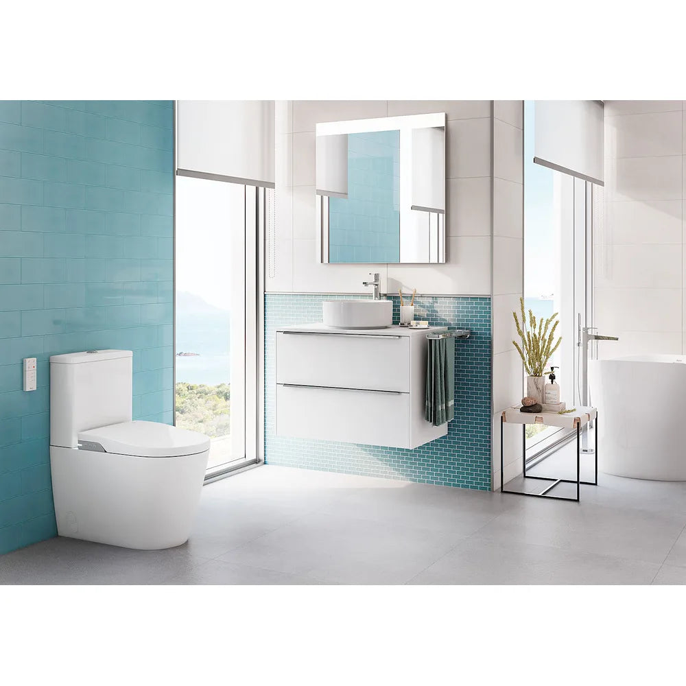 Bidet para instalación adosada de 37 cm fabricado en porcelana de color blanco Inspira Square Roca - Vista 3