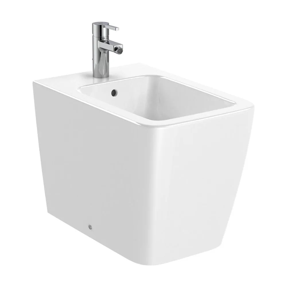 Bidet para instalación adosada de 37 cm fabricado en porcelana de color blanco Inspira Square Roca - Vista 1