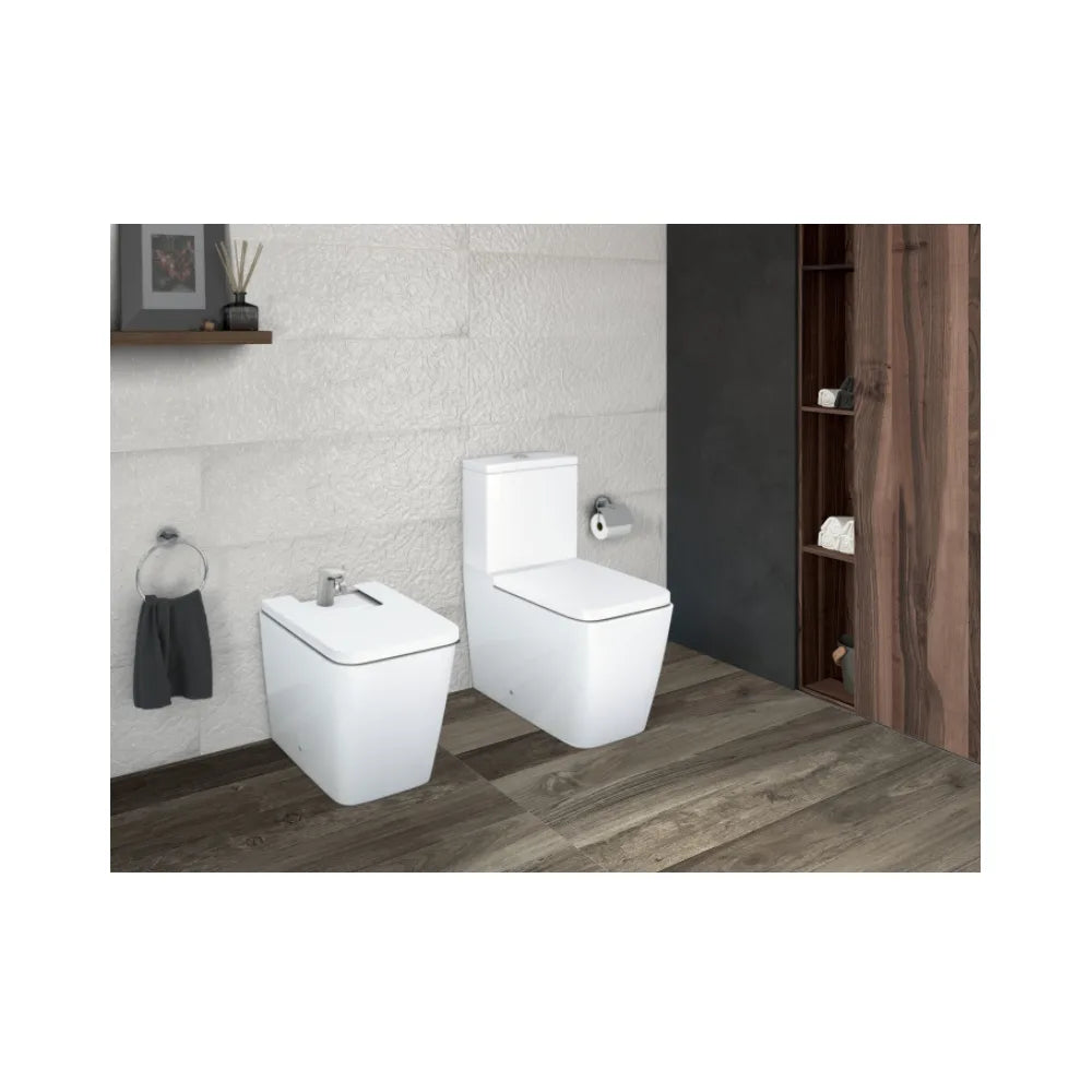 Bidet para instalación adosada de 37 cm fabricado en porcelana de color blanco Inspira Square Roca - Vista 4