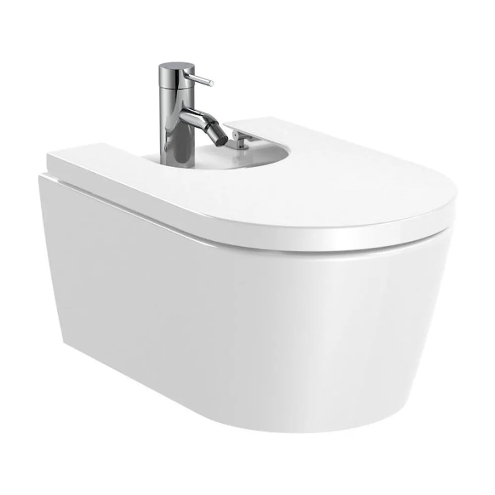 Bidet para instalación suspendida de 37 cm fabricado en porcelana de color blanco Inspira Round Roca - Vista 2