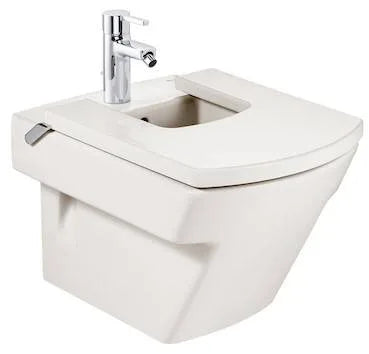 Bidet compacto para instalación suspendida de 35,5 cm fabricado en porcelana de color pergamón Hall Roca - Vista 3