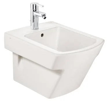 Bidet compacto para instalación suspendida de 35,5 cm fabricado en porcelana de color pergamón Hall Roca - Vista 1