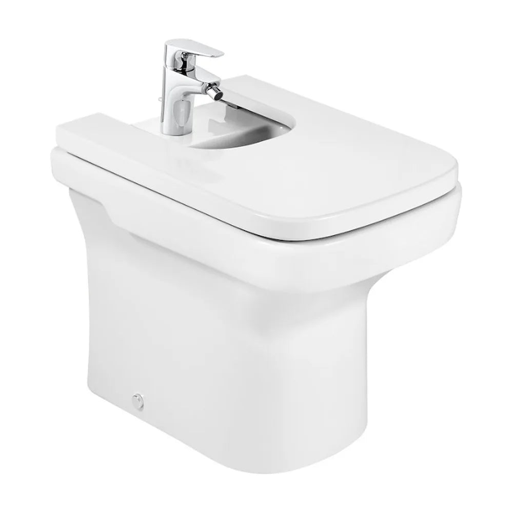 Bidet de un agujero para grifería de 36 cm fabricado en porcelana de color blanco Dama Roca - Vista 2
