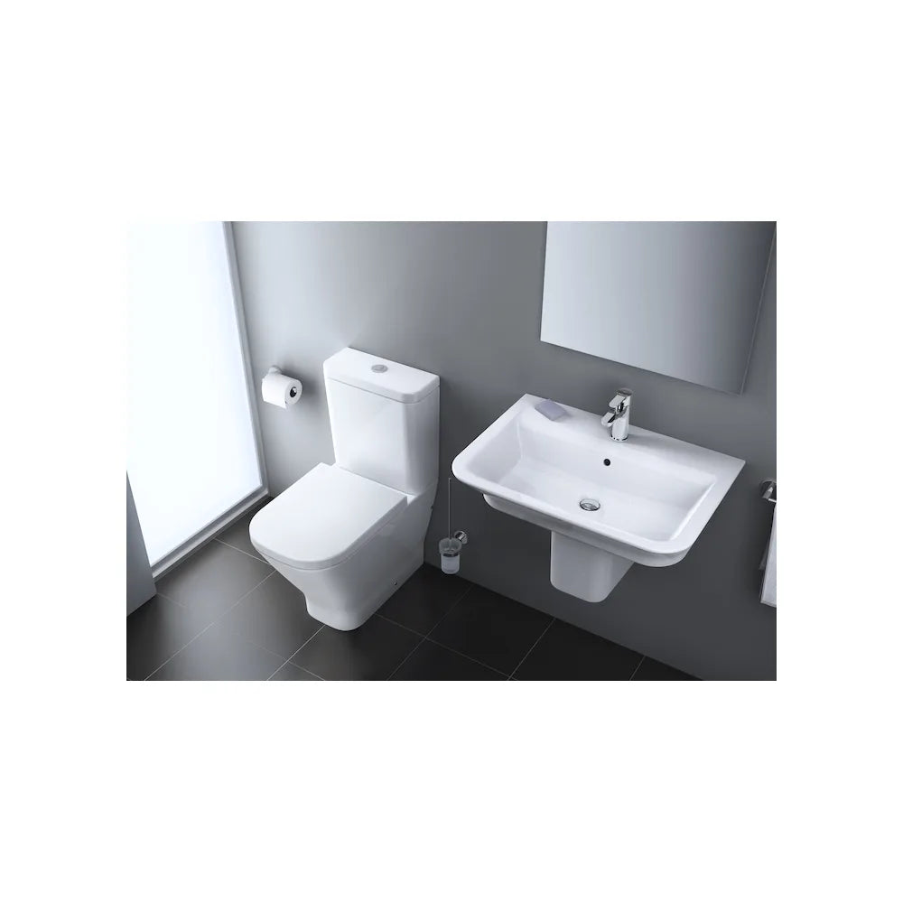 Conjunto de inodoro completo para movilidad reducida de altura confort Rimless The Gap Square ROCA - Vista 2