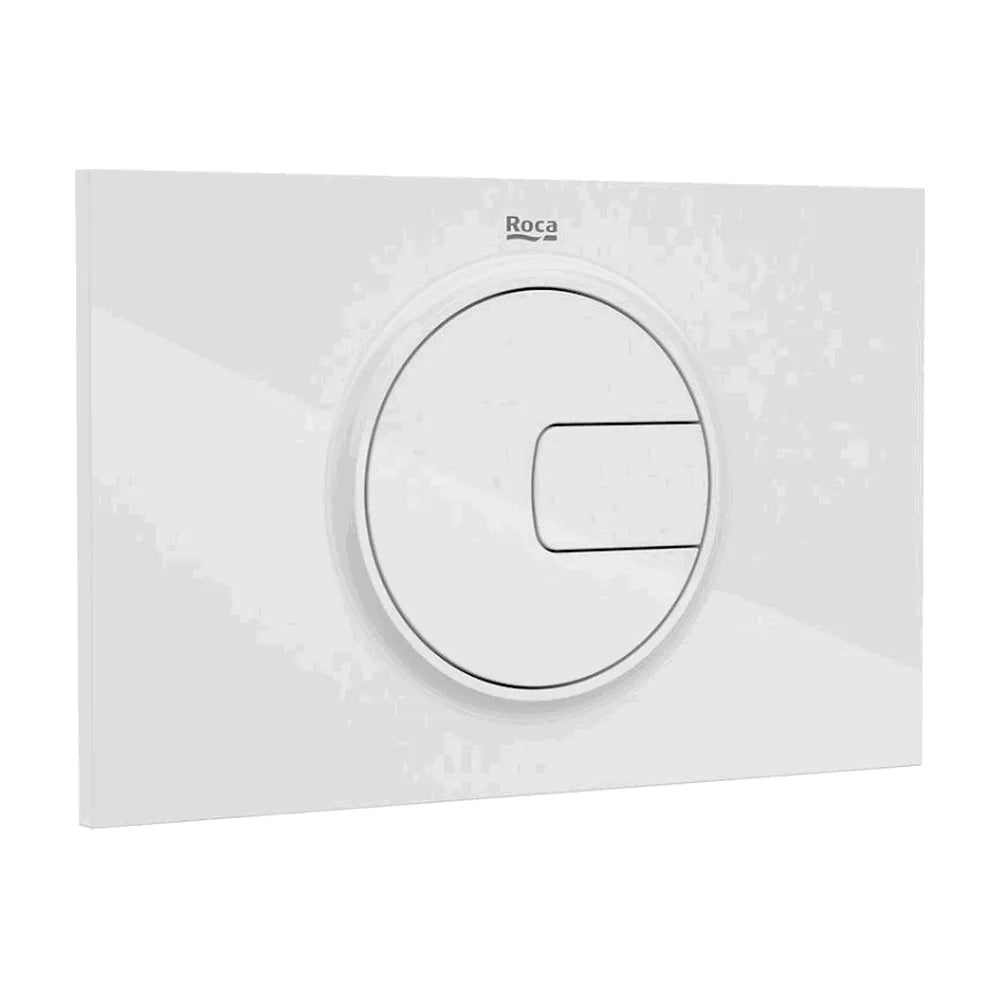 Placa con dos pulsadores para cisterna de doble descarga de color blanco PL4 Dual One Roca - Vista 1