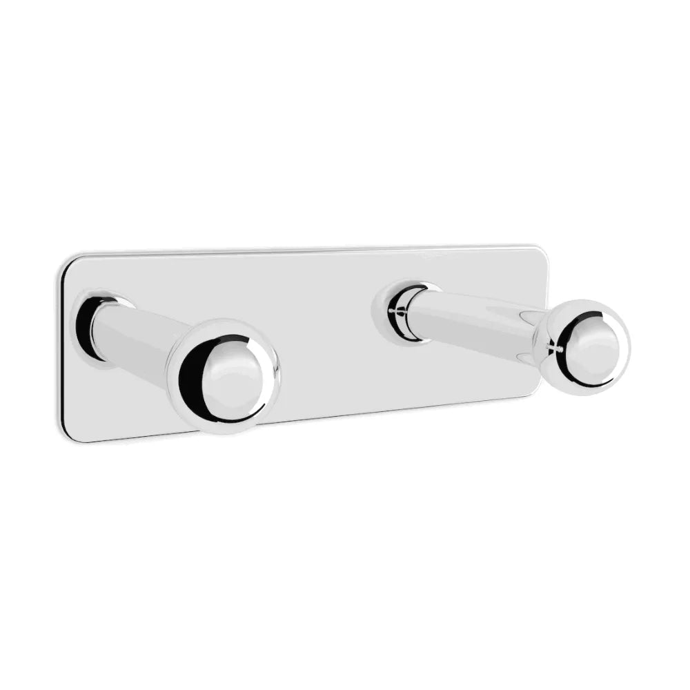 Percha doble para instalación suspendida de 13 cm fabricada en metal con acabado brilloso Victoria Roca - Vista 1