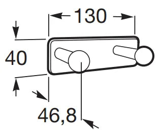 Percha doble para instalación suspendida de 13 cm fabricada en metal con acabado brilloso Victoria Roca - Vista 2
