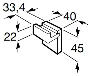 Percha para instalación a mural de 4 cm fabricada en metal con acabado de brillo Rubik Roca - Vista 4