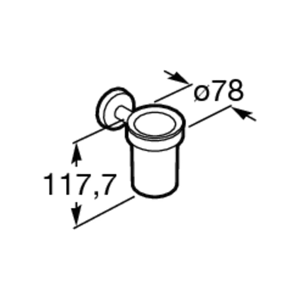 Portavaso y vaso de pared de 7,8 cm fabricado en metal y cristal con acabado brillante Twin Roca - Vista 3