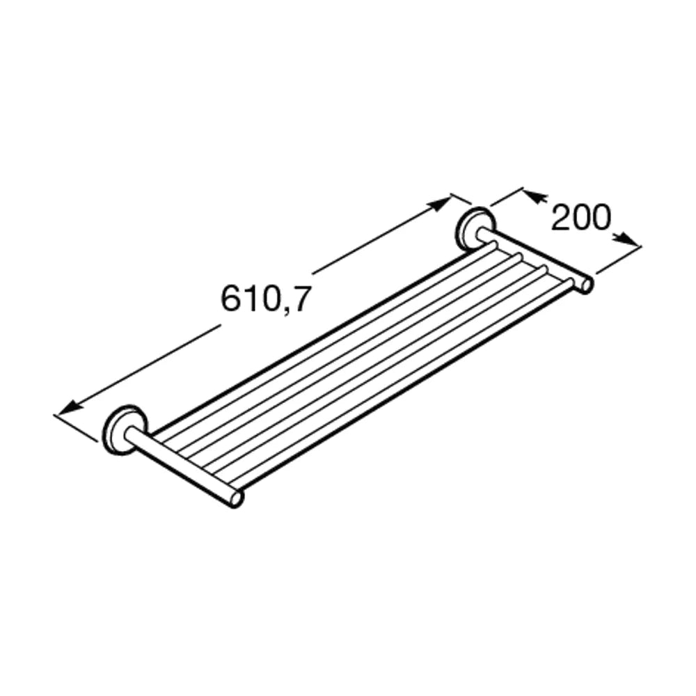 Portatoallas para baño de 61,3 cm fabricado en metal con acabado brilloso Twin Roca - Vista 2