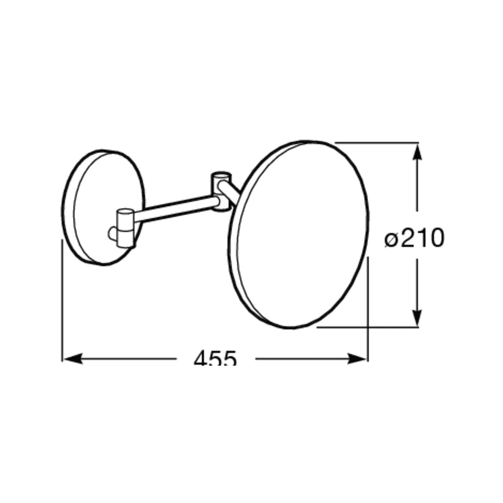 Espejo de aumento con brazo extensible para instalación a la pared Hotels 2.0 Roca - Vista 2
