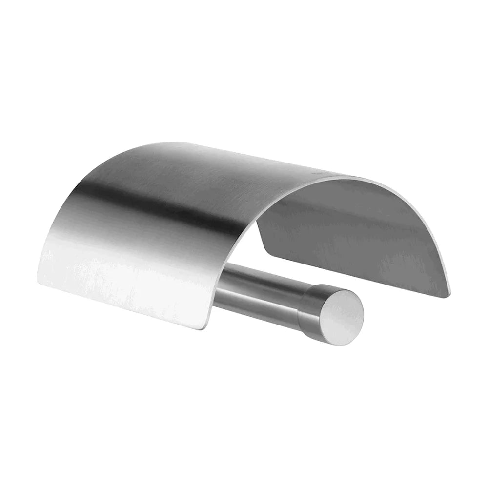 Portarrollos con tapa de 14,4 cm fabricado en acero inoxidable con acabado cromado mate Superinox Mate Roca - Vista 1