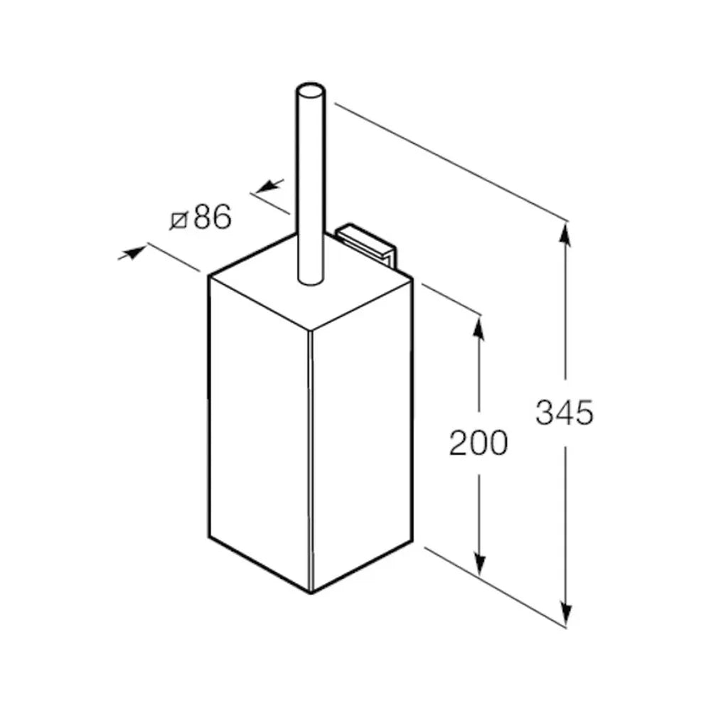 Escobillero fijo de pared para cuarto de baño de 8,6 cm de color blanco Rubik Roca - Vista 3