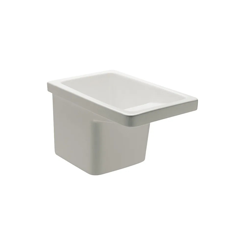 Lavadero para instalación encastrada o sobre encimera de 60 cm fabricado en porcelana de color blanco Henares Roca - Vista 1