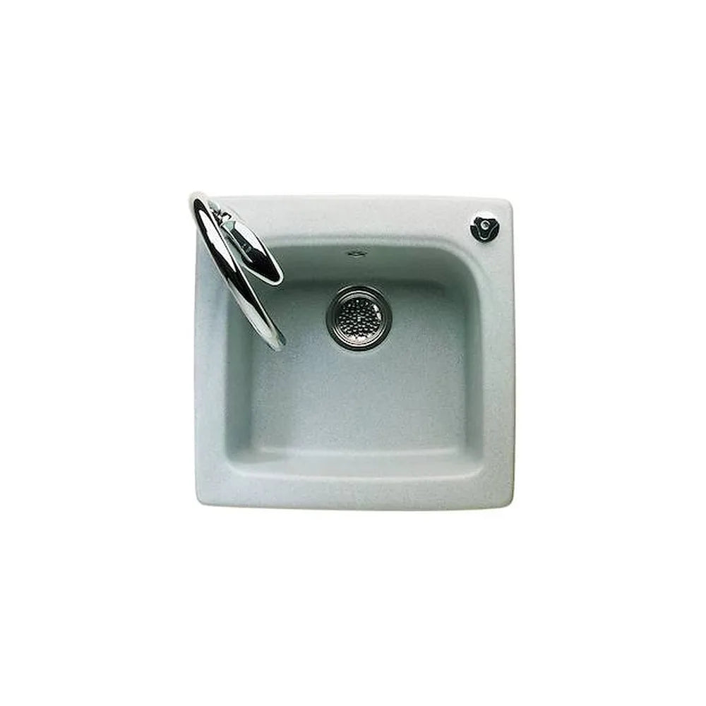 Fregadero de un seno de 50 cm fabricado en gres con acabado en color blanco Beverly Roca - Vista 2