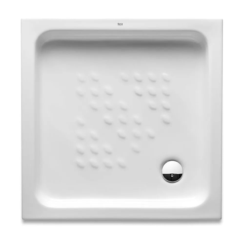 Plato de ducha cuadrado fabricado en porcelana con acabado en color blanco Italia Roca - Vista 1
