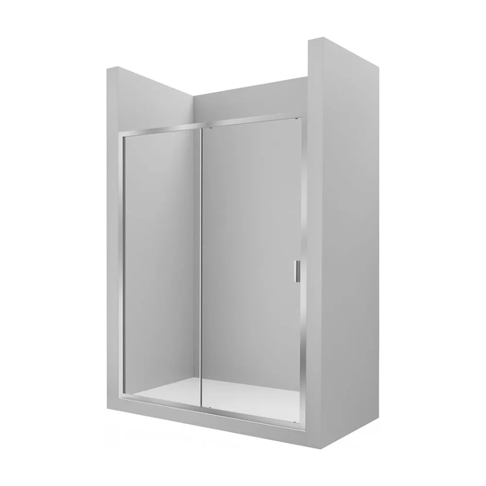 Mampara frontal para ducha de dos hojas fabricada en vidrio templado Victoria Roca - Vista 1