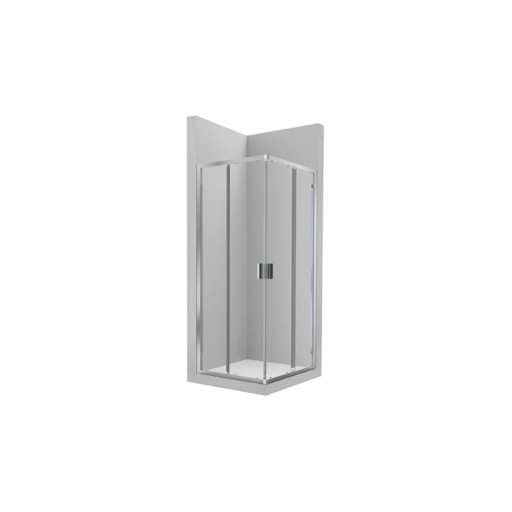 Mampara para ducha angular de dos correderas fabricada en vidrio templado Victoria Roca - Vista 1